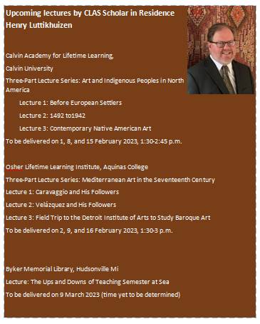 Henry Luttikhuizen lecture schedule